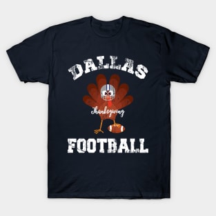 Dallas Thanksgiving Day Football Texas Distressed Turkey T-Shirt